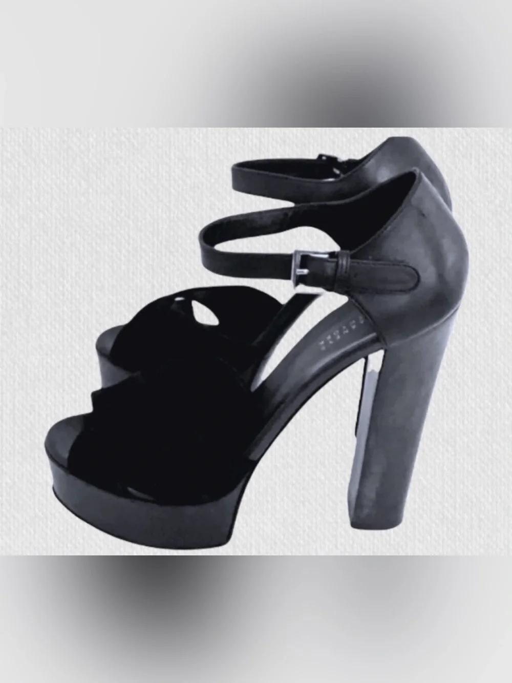 Authentic Barney's New York designer suede & leather platform sandals heels 8.5